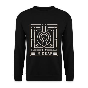 I'm Deaf 40 - Unisex Pullover - Schwarz - Vorne - Alina (178cm) & Michal (187cm)