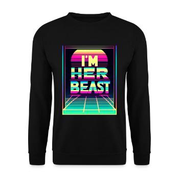 I'm Her Beast 6 - Unisex Sweatshirt - black - Front - Alina (178cm) & Michal (187cm)