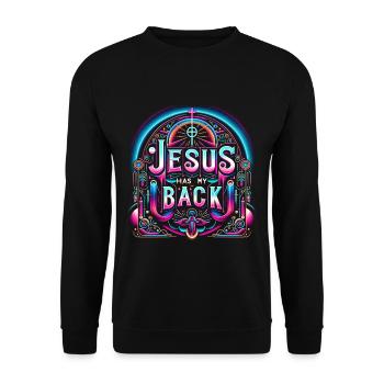 Jésus est là pour moi 26 - Sweat-shirt Unisexe - noir - Devant - Alina (178cm) & Michal (187cm)