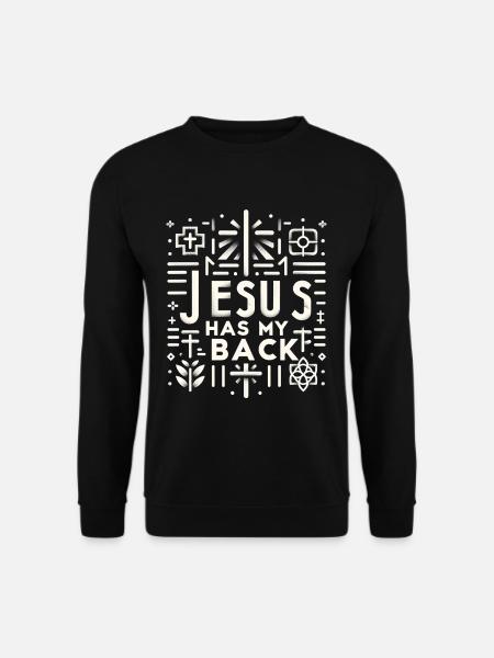 Jesus Has My Back 30 - Unisex Pullover - Schwarz