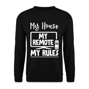 My House My Remote My Rules 2 - Unisex Sweatshirt - black - Front - Alina (178cm) & Michal (187cm)