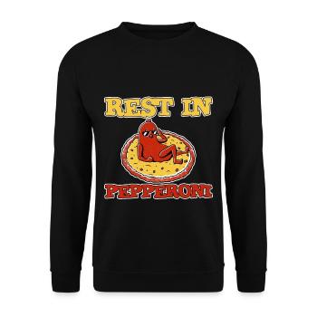 Rest In Pepperoni 2 - Unisex Sweatshirt - black - Front - Alina (178cm) & Michal (187cm)