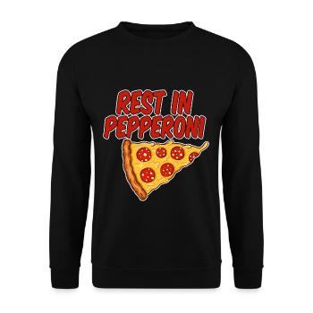 Rest In Pepperoni 4 - Unisex Sweatshirt - black - Front - Alina (178cm) & Michal (187cm)