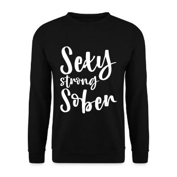 Sexy Strong Sober 2 - Unisex Pullover - Schwarz - Vorne - Alina (178cm) & Michal (187cm)