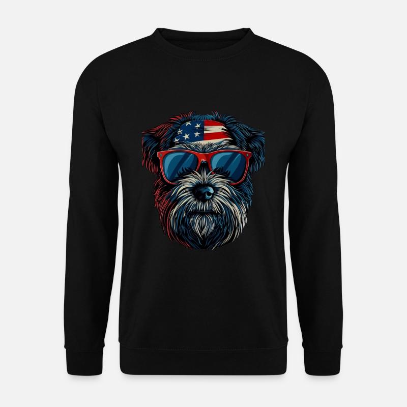 Havanese with American Sunglasses - Unisex Pullover - Schwarz
