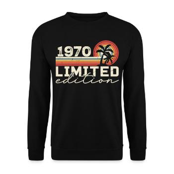 Vintage 1970 Cadeau Anniversaire 1970 Retro 1970 - Sweat-shirt Unisexe - noir - Devant - Alina (178cm) & Michal (187cm)