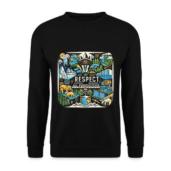 Respectez tous les points de vue 2 - Sweat-shirt Unisexe - noir - Devant - Alina (178cm) & Michal (187cm)