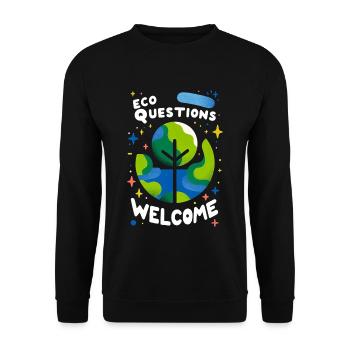 Questions écologiques Bienvenue 2 - Sweat-shirt Unisexe - noir - Devant - Alina (178cm) & Michal (187cm)