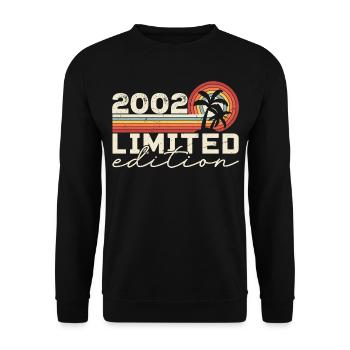 Jahrgang 2002 Retro 2002 Jubiläumsgeschenk - Unisex Pullover - Schwarz - Vorne - Alina (178cm) & Michal (187cm)