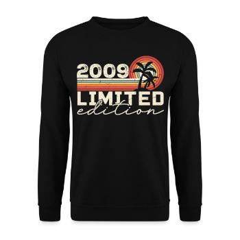 Jahrgang 2009 Retro 2009 Jubiläumsgeschenk - Unisex Pullover - Schwarz - Vorne - Alina (178cm) & Michal (187cm)