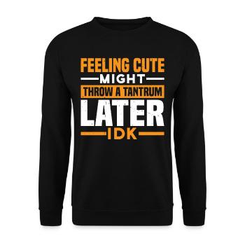 Feeling Cute, Might Throw A Tantrum Later, Idk 25 - Unisex Pullover - Schwarz - Vorne - Alina (178cm) & Michal (187cm)