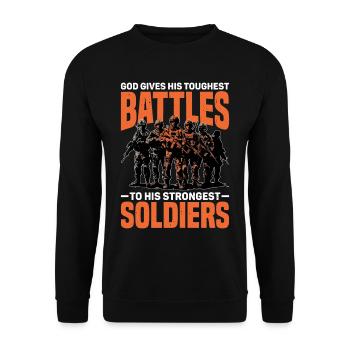 God Gives His Toughest Battles To His Strongest 10 - Unisex Sweatshirt - black - Front - Alina (178cm) & Michal (187cm)