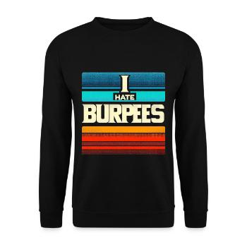 I Hate Burpees 5 - Unisex Sweatshirt - black - Front - Alina (178cm) & Michal (187cm)