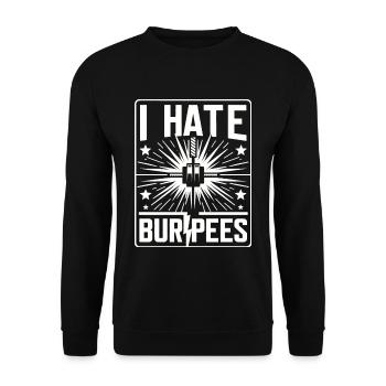 I Hate Burpees 12 - Unisex Sweatshirt - black - Front - Alina (178cm) & Michal (187cm)