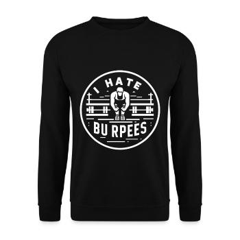I Hate Burpees 6 - Unisex Sweatshirt - black - Front - Alina (178cm) & Michal (187cm)