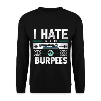 I Hate Burpees 10 - Unisex Sweatshirt - black - Front - Alina (178cm) & Michal (187cm)