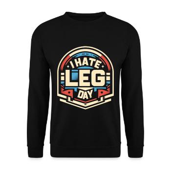 Je déteste les jambes Jour 28 - Sweat-shirt Unisexe - noir - Devant - Alina (178cm) & Michal (187cm)