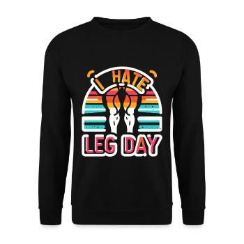 Je déteste la jambe Jour 36 - Sweat-shirt Unisexe - noir - Devant - Alina (178cm) & Michal (187cm)
