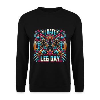 I Hate Leg Day 37 - Unisex Sweatshirt - black - Front - Alina (178cm) & Michal (187cm)