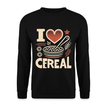 I Love Cereal 12 - Unisex Sweatshirt - black - Front - Alina (178cm) & Michal (187cm)
