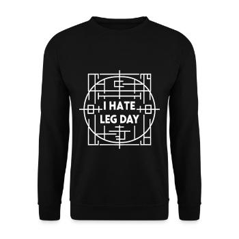 I Hate Leg Day 38 - Unisex Sweatshirt - black - Front - Alina (178cm) & Michal (187cm)