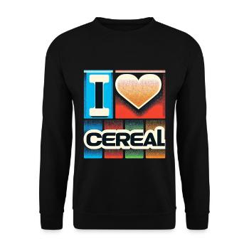 I Love Cereal 11 - Unisex Pullover - Schwarz - Vorne - Alina (178cm) & Michal (187cm)
