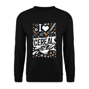 I Love Cereal 14 - Unisex Sweatshirt - black - Front - Alina (178cm) & Michal (187cm)