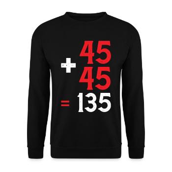 45 + 45 = 135 28 - Unisex Sweatshirt - black - Front - Alina (178cm) & Michal (187cm)