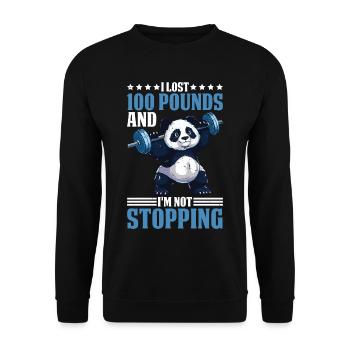I Lost 100 Pounds And I'm Not Stopping 20 - Unisex Sweatshirt - black - Front - Alina (178cm) & Michal (187cm)