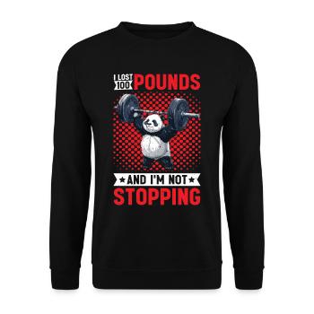 I Lost 100 Pounds And I'm Not Stopping 21 - Unisex Sweatshirt - black - Front - Alina (178cm) & Michal (187cm)