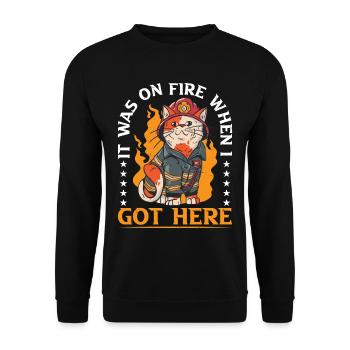 Il était en feu quand je suis arrivé ici 19 - Sweat-shirt Unisexe - noir - Devant - Alina (178cm) & Michal (187cm)