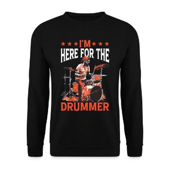 I'm Here For The Drummer 17 - Unisex Pullover - Schwarz - Vorne - Alina (178cm) & Michal (187cm)