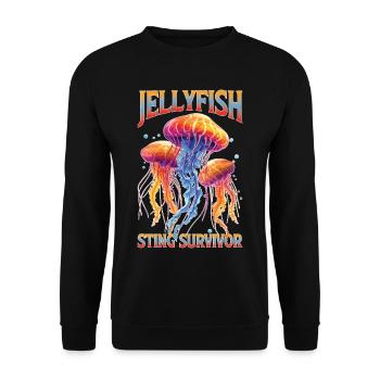 Jellyfish Sting Survivor 20 - Unisex Pullover - Schwarz - Vorne - Alina (178cm) & Michal (187cm)