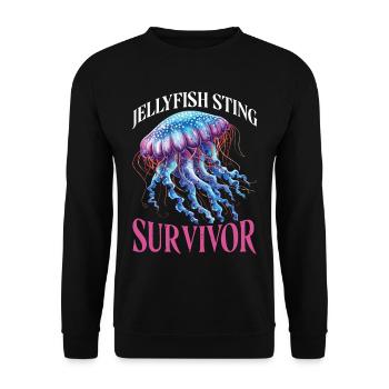 Jellyfish Sting Survivor 21 - Unisex Pullover - Schwarz - Vorne - Alina (178cm) & Michal (187cm)