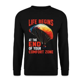La vie commence au bout de votre zone de confort 20 - Sweat-shirt Unisexe - noir - Devant - Alina (178cm) & Michal (187cm)