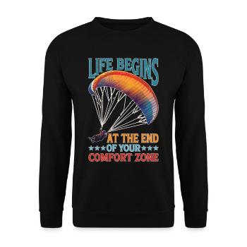 La vie commence au bout de votre zone de confort 21 - Sweat-shirt Unisexe - noir - Devant - Alina (178cm) & Michal (187cm)