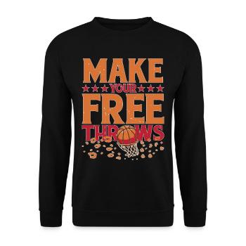 Make Your Free Throws 5 - Unisex Pullover - Schwarz - Vorne - Alina (178cm) & Michal (187cm)