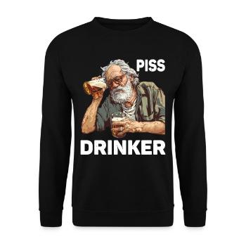 Piss Drinker 46 - Unisex Pullover - Schwarz - Vorne - Alina (178cm) & Michal (187cm)