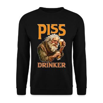 Piss Drinker 45 - Unisex Pullover - Schwarz - Vorne - Alina (178cm) & Michal (187cm)