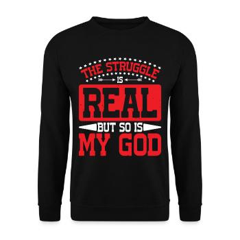 La lutte est réelle, mais mon Dieu l’est aussi 14 - Sweat-shirt Unisexe - noir - Devant - Alina (178cm) & Michal (187cm)