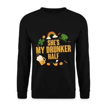Elle est ma moitié ivre 2 - Sweat-shirt Unisexe - noir - Devant - Alina (178cm) & Michal (187cm)