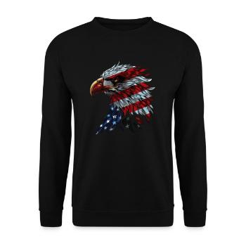 American Flag Freedom Eagle USA Pride 4 - Unisex Pullover - Schwarz - Vorne - Alina (178cm) & Michal (187cm)