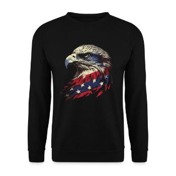 American Flag Freedom Eagle USA Pride 5 - Unisex Sweatshirt - black - Front - Alina (178cm) & Michal (187cm)