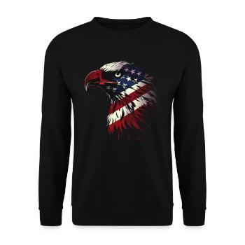 American Flag Freedom Eagle USA Pride 6 - Unisex Sweatshirt - black - Front - Alina (178cm) & Michal (187cm)