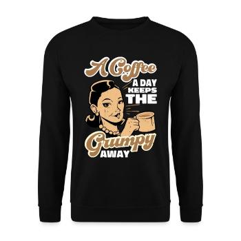 Un café par jour éloigne les - Sweat-shirt Unisexe - noir - Devant - Alina (178cm) & Michal (187cm)