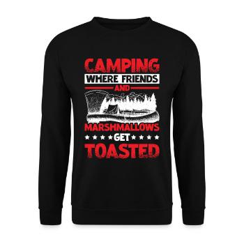 Camping Where Friends and Marshmallows Toast 2 - Unisex Pullover - Schwarz - Vorne - Alina (178cm) & Michal (187cm)