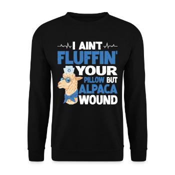 I Ain't Fluffin' Your Pillow But Alpaca Wound 3 - Unisex Sweatshirt - black - Front - Alina (178cm) & Michal (187cm)