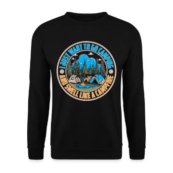 I Just Want To Go Camping And Smell A Campfire 3 - Unisex Sweatshirt - black - Front - Alina (178cm) & Michal (187cm)