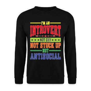 I'm an introvert, not shy, not antisocial - Unisex Sweatshirt - black - Front - Alina (178cm) & Michal (187cm)