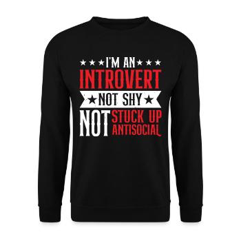 I'm An Introvert, Not Shy, Not Antisocial 2 - Unisex Pullover - Schwarz - Vorne - Alina (178cm) & Michal (187cm)